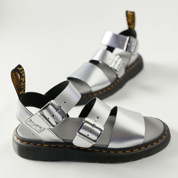Dr. Martens | Shoes | Nwt Dr Martens Matte Silver Ruboff Gryphon Sandals |  Poshmark